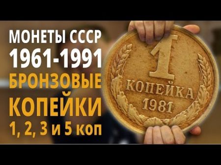 Разменные монеты СССР 1961 91 гг погодовка Бронзовые 1 2 3 и 5 копеек
