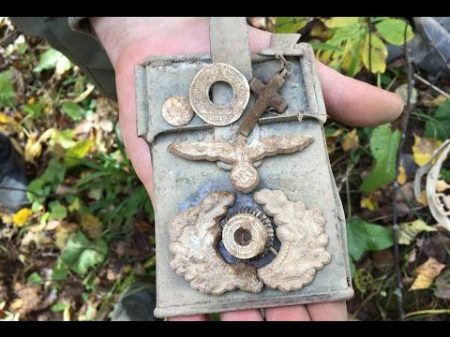 КОП по ВОЙНЕ Немецкий позицион Кокарда вермахта Личные вещи солдат Searching relics of WW2 14