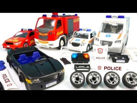 Toy Cars Assembly Video for Kids Fire Truck Fire Engine Ambulance Police Car Playmobile
