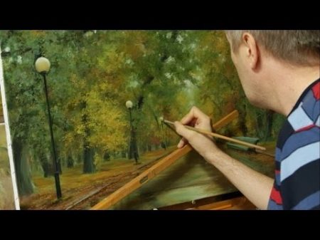 Работа над картиной Осень в парке Process of creating oil painting from Oleg Buiko