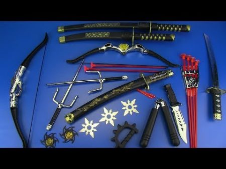 NINJA Weapons Toys for Kids !! Ninja weapons equipment Shuriken Nunchucks Swords Box of Toys