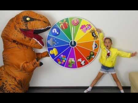 Magic Spin WHEEL and Funny kids playing with Baby Toys Excavator and Toy DINOSAUR