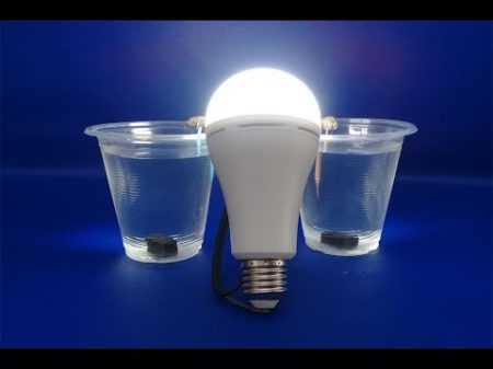 Water with Light Bulb Using Salt Water And mini Magnets Free Energy 100