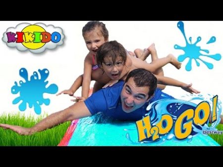 Водная горка для детей H2O GO Катаемся с горки на животиках Water Slide for kids Кикидо
