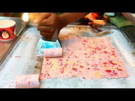 Как делают мороженое в Тайланде Банан и Клубника Орео и M M s