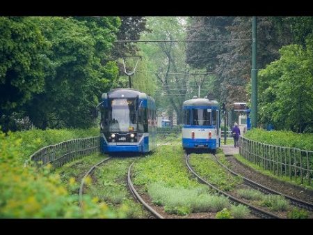 Путешествие в Европу Трамваи в Кракове Krakow trams 4k