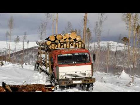 Камаз по бампер в снегу