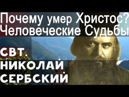 Не отчаивайся над своей Судьбой Христос умер за Нас! Николай Сербский Свт