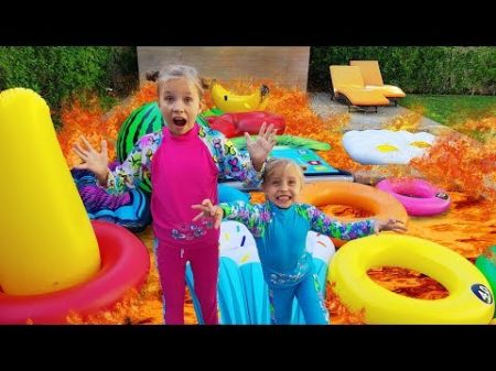 БАССЕЙН это ЛАВА Челлендж 2018 POOL is LAVA Дети играют в бассейне с надувашками Николь Крейзи
