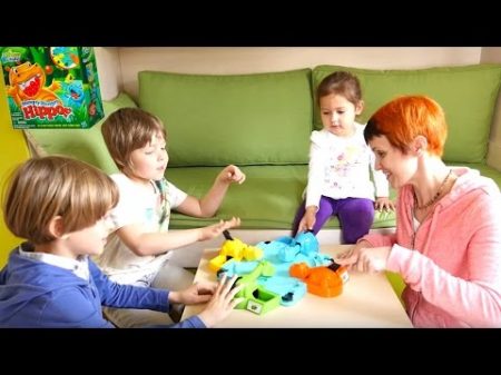 Веселая Школа Маша и дети игра Голодные Бегемотики