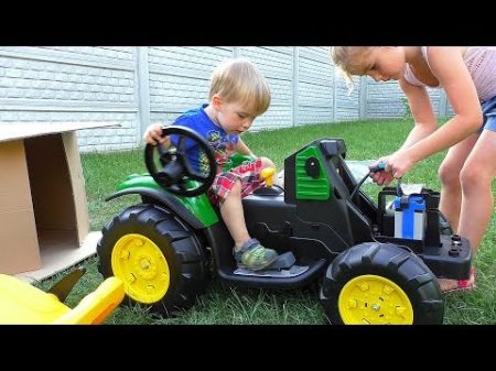 Melissa and Artur unboxing and assembling tractor The power wheel by MelliArt