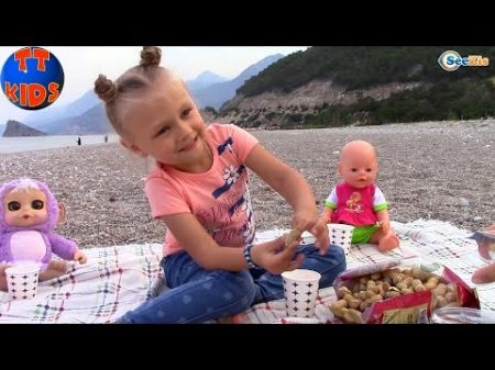 Ярослава и Куклы Беби Борн и Ненуко Видео для детей Пикник у моря Турция Baby Born Nenuco