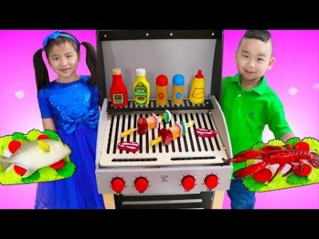 Jannie Lyndon Pretend Play Cooking w Deluxe Barbecue BBQ Grill Playset