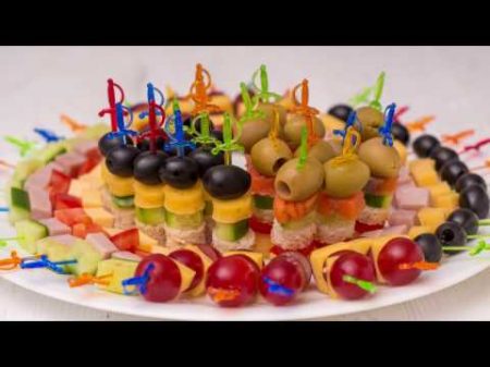 5 видов Канапе на праздничный стол Мини бутерброды на шпажках ГОТОВИМ ДОМА с Оксаной Пашко
