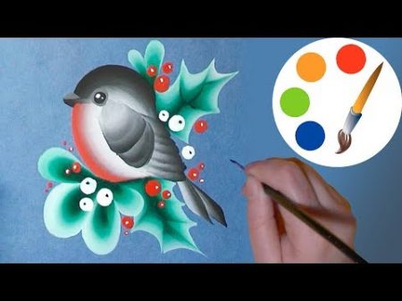 Christmas decoration idea How to paint a bullfinch double stroke irishkalia