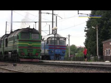 Скрещивание поездов по ст Сыхов Trains of Ukraine