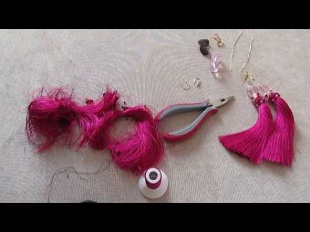 Серьги кисти короткие Пояски для кистей из бисера earrings brush diy