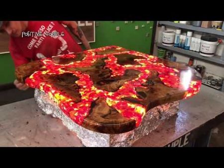 Table of Epoxy Fire Lava! Стол из эпоксидной смолы Огненная Лава!