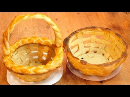 Плетёная пасхальная корзинка из теста Yeast dough Easter basket recipe English subtitles