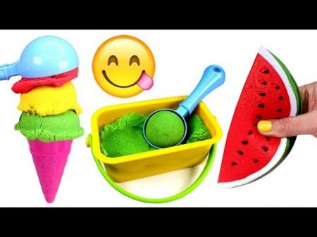 Kinetic Sand Ice Cream Making Learn Fruits with Toys Kinetic Sand Videos for Kids