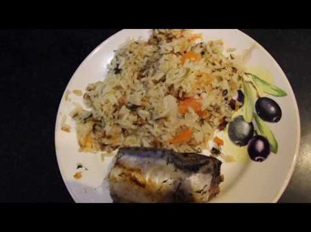 Готовим Скумбрию в мультиварке Гарнир из риса с овощами