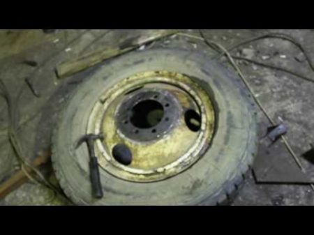 колесо с газона переделать на трактор в гараже