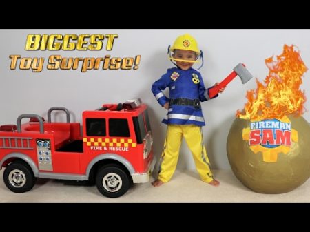 BIGGEST Fireman Sam Toy Collection Ever Giant Surprise Egg Opening Fire Engine Truck Ckn Toy