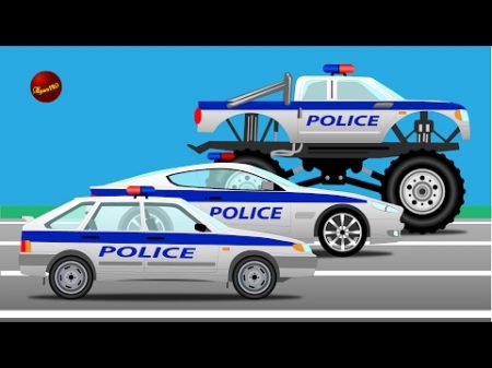 Мультики про машинки Полиция монстр траки и гонки Машины для детей на русском