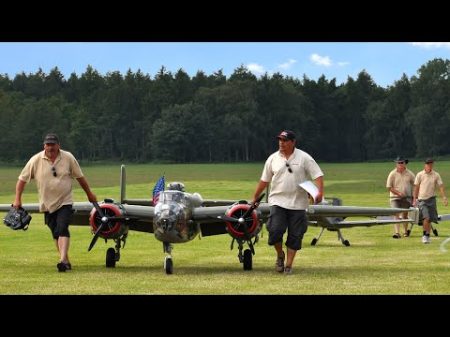 20ft B 25 Together With Two Giant Messerschmitt Bf109 G