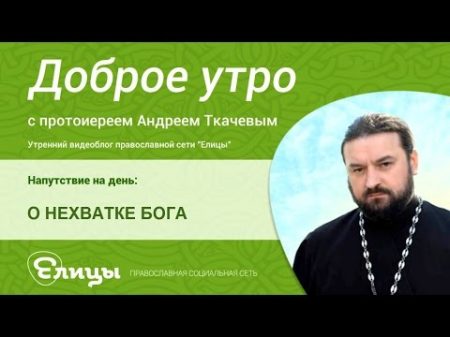 О НЕХВАТКЕ БОГА священник Андрей Ткачев О чем скорбит душа когда Бога бывает мало а когда много