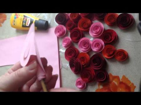 Бумажные розы легко и очень быстро за 5 минут своими руками из цветной бумаги
