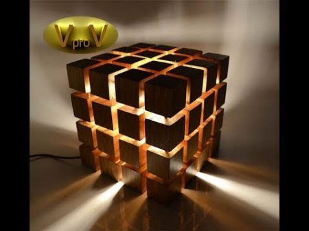 DIY Led Desk Lamp EKO WOOD CUBE