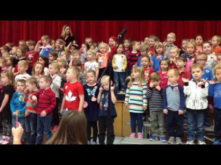 NPS Kindergarten Kids Sing Peace In My Fingers Remembrance Day 2016