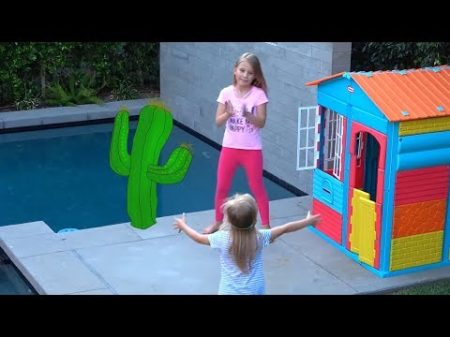 Kids pretend play hide and seek and dance to the song Baby Shark