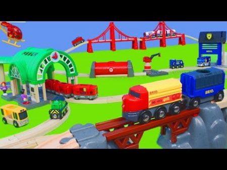BRIO Trains Fireman Toy Vehicles Tunnel Wooden Train Railway Toys Unboxing for Kids