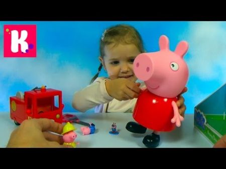 Свинка Пеппа гигант Пожарная машина мисс Крольчихи Обзор игрушек
