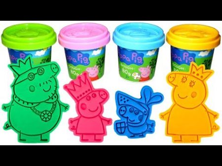 Peppa Pig Royal Family Molds and Play Doh with Princess Peppa Daddy King Mummy Queen Sir George Toys