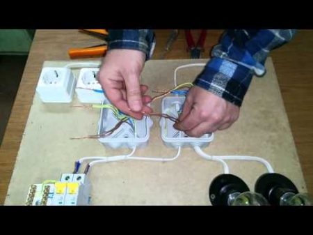 Монтаж распределительной коробки распаечной коробки Подключение двухклавишного выключателя