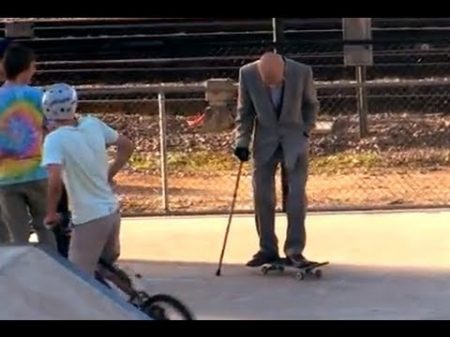 Grandpa Pranks People at Skate Park!