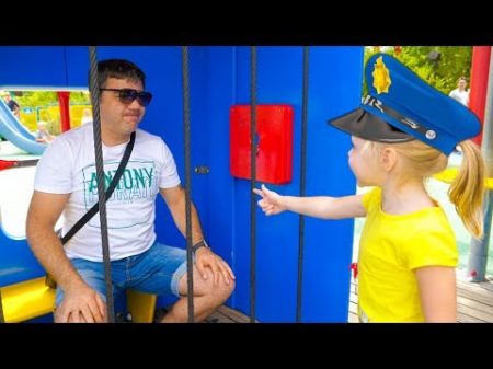 Настя и папа в парке аттракционов Nastya and papa pretend play at the amusement park
