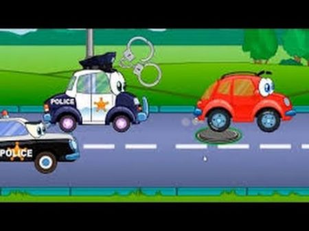 Мультфильмы машинки Машинка Висти Вилли и Полицейская машина у видео для детей Гонки