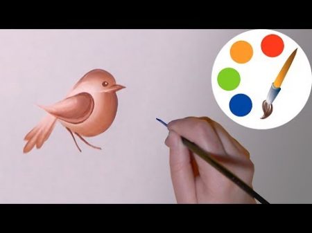 Easy way to paint a simple bird One Stroke for beginners irishkalia