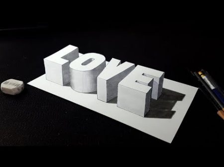 How to Draw 3D Love Word Drawing 3D Letters