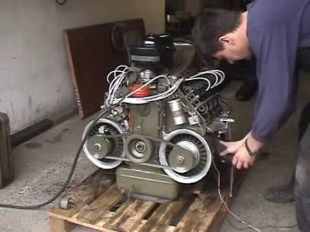 vzduchem chlazený Motor TATRA 603 V8 air cooled engine první start