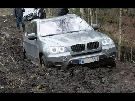 BMW X5 на бездорожье ОффРоуд покатушки в болотах Отдых по русски