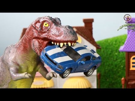 Мультик про машинки Динозавр трактор монстр траки пожарная МанкиМульт 5