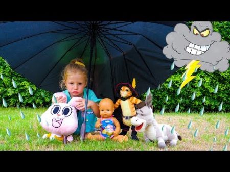 Игрушки попали в грозу Видео для детей от Насти Toys hit the thunderstorm Video for kids by Nastya