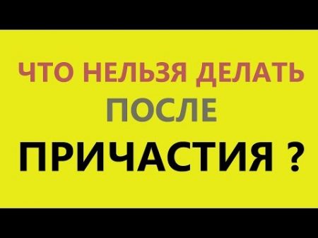 Что нельзя делать после причастия о Максим Каскун