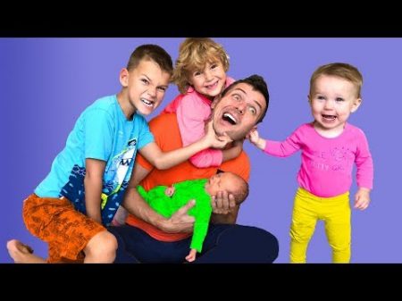 Papa left Alone with FOUR KIDS Video for kids