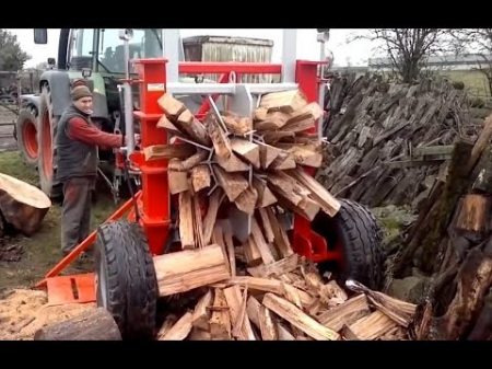 Как европейцы без напряга пилят и колют дрова на зиму